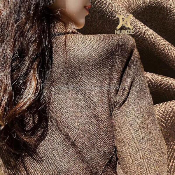 300D*320D 325GSM Herringbone Woven Plain Dyed Garment Fabric for Clothing and Apparel