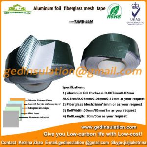 Buy cheap Aluminum foil fiberglass mesh tape pipeline insulation foil tape from wholesalers