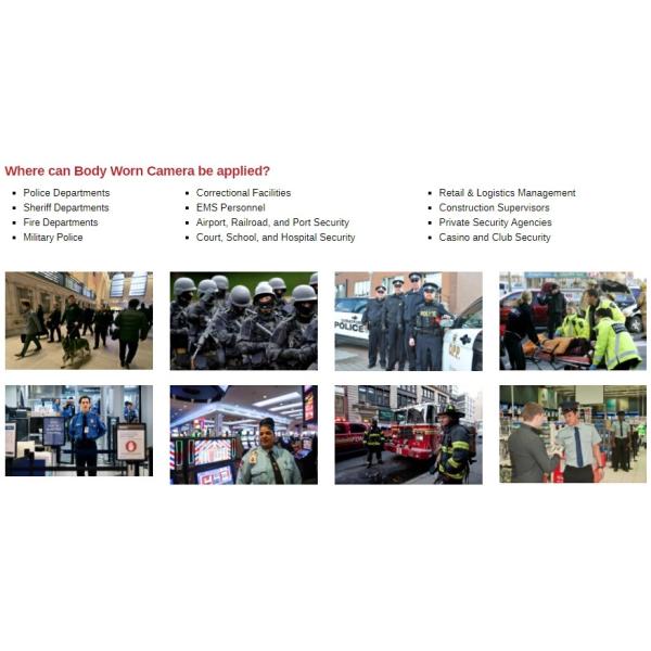 Big Touch Screen CCTV Body Camera 64GB 4G WIFI GPS CE FCC Approved