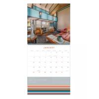 China 2022 Print Table Calendar Spiral Binding Silver / Golden Hot Stamping for sale