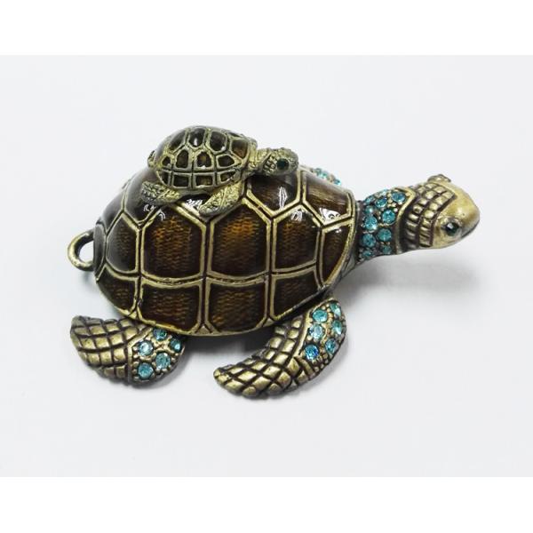 Mum & Baby Turtle metal trinket box turtle treasure box metal jewelry box