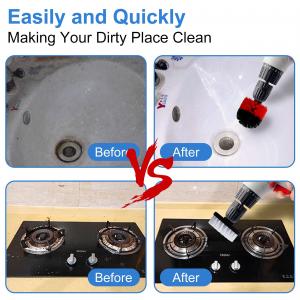 Quality PP Base 6 Pieces Drill Cleaning Brush Set For Bathroom Floor Car Sink Tiles wholesale