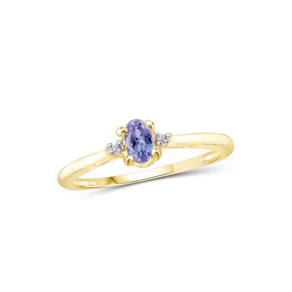 0.25 Carat Tanzanite 0.925 Sterling Silver Ring Jewelry with White CZ Accent