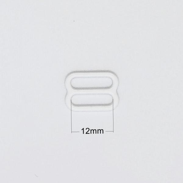 White 12mm Bra Adjustable Slider Metal Lingerie Hook