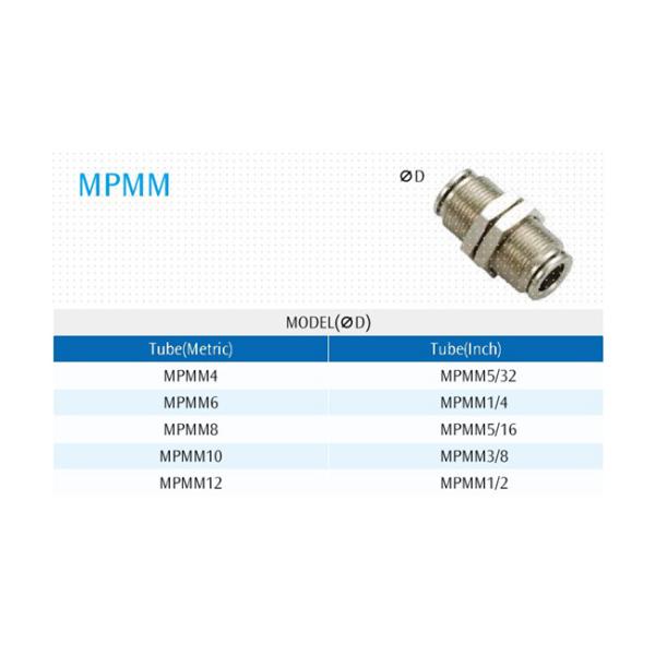 MPM Pneumatic Air Fittings Tube Bulkhead Union Fitting Quick Connect Pneumatic Fittings