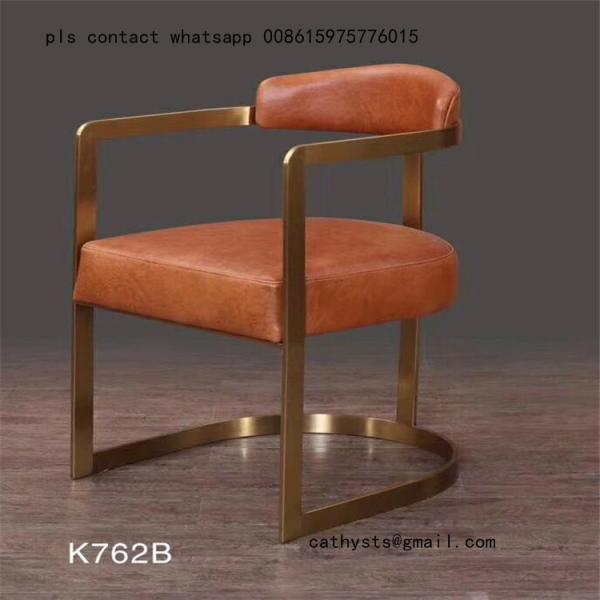 Customized Hairline Gold stainless steel table chair for restaurant metal furniture