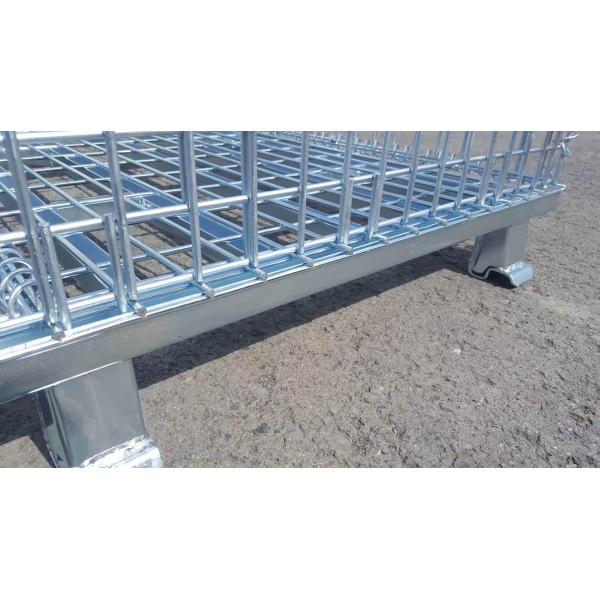 Customized Industrial Wire Mesh Containers Stackable Galvanized Steel Foldable Wire Mesh Pallet Cage