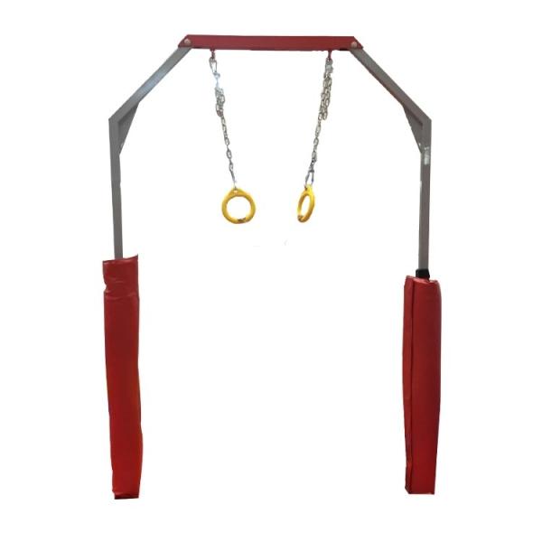 Red Outdoor Gymnastics Equipment Bars Fitness Rings 50CM / Adjustable Interval