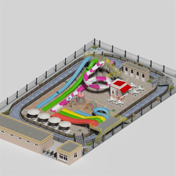 Customized Dimensions Fiberglass Water Park Slide with 12 Years Usage Period and 1 Year Guarantee