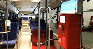 Vehicle Mounted Bus Touch Screen Payment Kiosk With Cash And Prepaid Cards