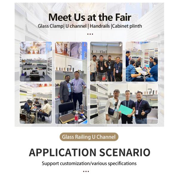 Tempered Laminated Glass Balustrade Fittings for in Frameless U Channel Glass Railing