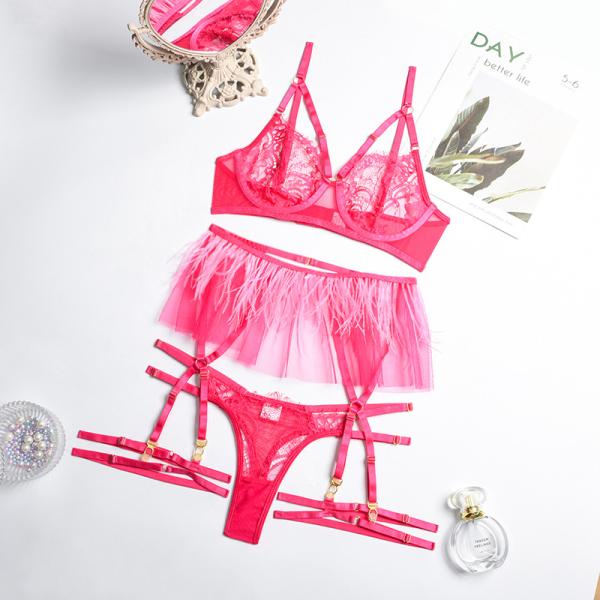 Sexy Pink Underwear Set Vendors Sexy Lingerie for Valentine's Day