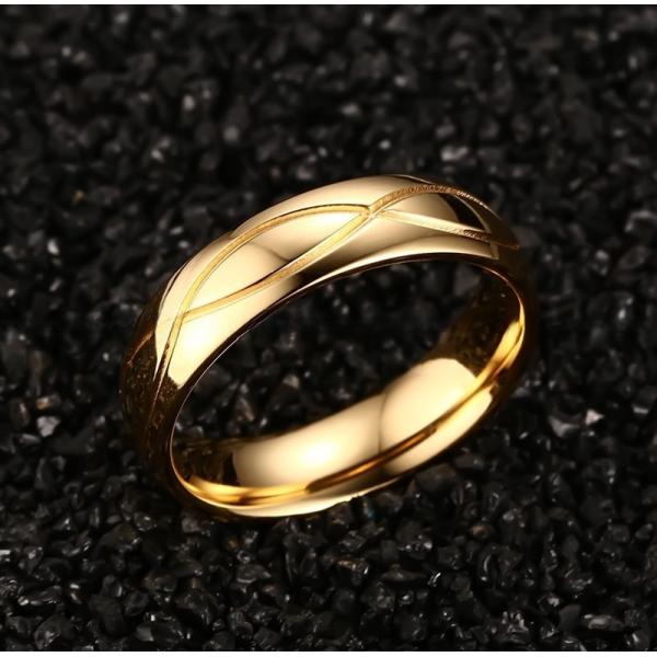 Channel Setting Stainless Steel Promise Rings Gold Filled White CZ For Couples Wedding Engagement