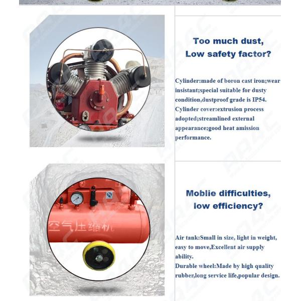 AA4C Reciprocating Portable mining industry piston diesel air compressor outdoor air pump workshop air source AA-W1.8/5