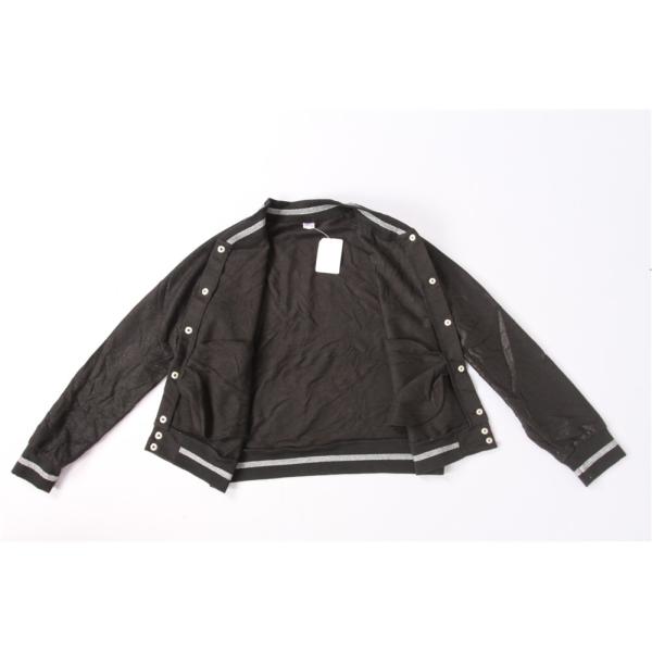 Black Grey Kids Terry Bomber Jacket 65% Polyester 35% Cotton