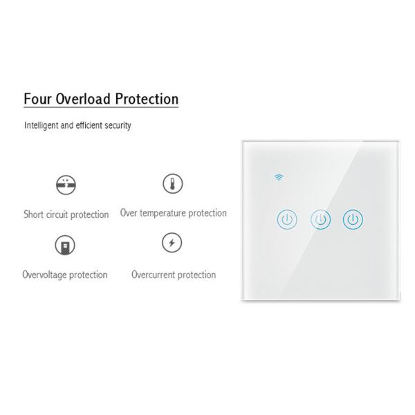 WiFi RF433 3 Gang Touch Switch 10A Three Gang Smart Light Switch
