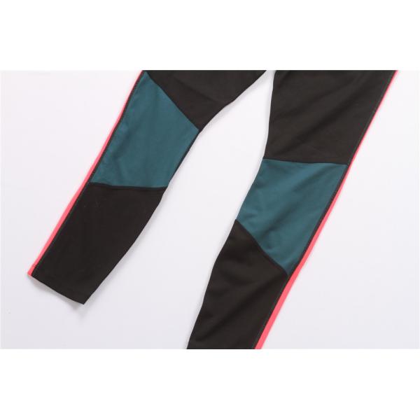 Stretchable Color Blocking Ladies Yoga Outfits 76% Nylon 24% Spandex