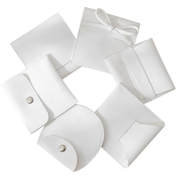 Customized LOGO White Velvet Bag Jewelry Accessories Thickened Snap Button Bag Anti-Oxidation Jewelry Storage Bag