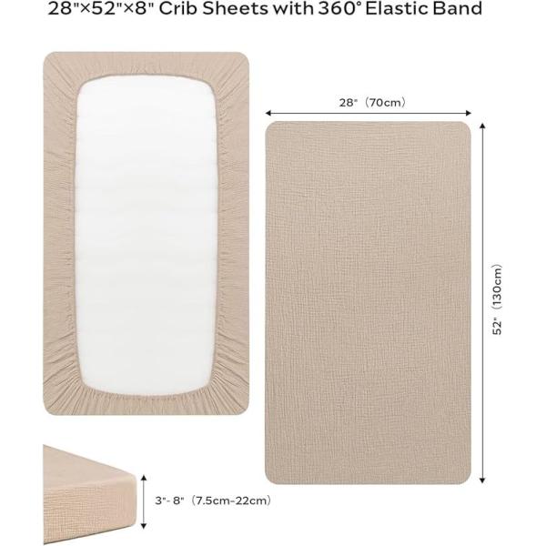 100% Cotton Muslin Bassinet Sheet Baby Crib Sheets Standard For 52*28 Inch