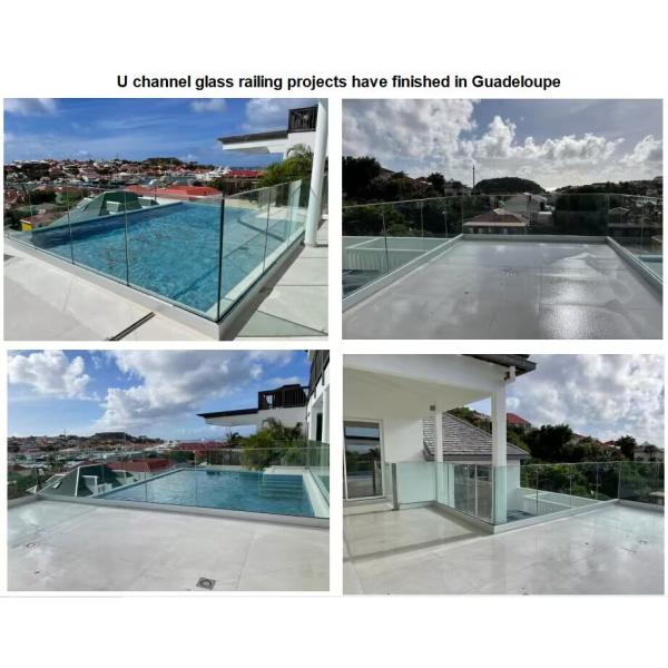 Anti Hurricane Safety U Channel Glass Railing with Exterior Aluminum and CE Certified Frameless Glass Balustrade