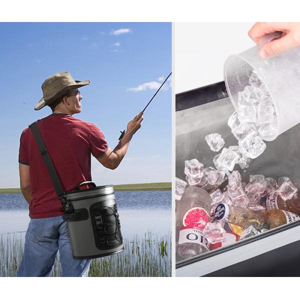 15L Round TPU NBR Padding Foam Insulation Cooler Bag With Handle Shoulder Strap