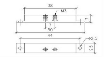ABS Magnetic Door Contacts in size of 40*10*7MM in ABS material Made-In-China