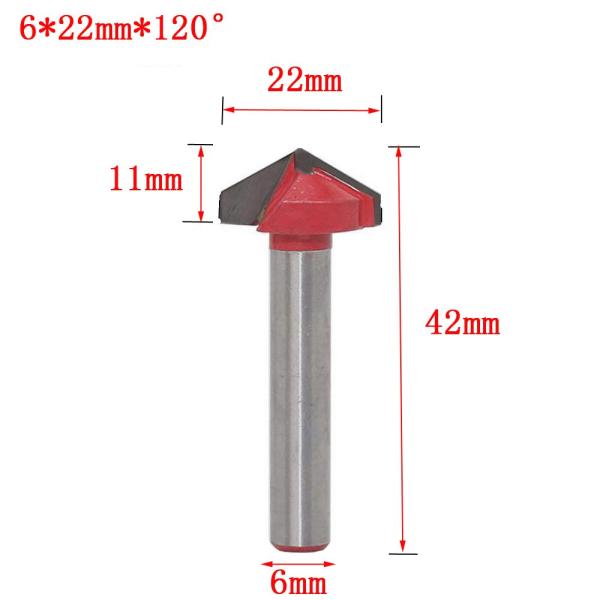 Carbide-Tipped V-Groove Router Bits for Wood Plastic Aluminum