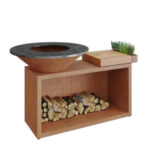 Rectangular Corten Steel Outdoor Fire Grill