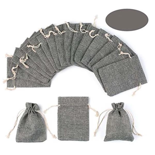 Jute Recycled Drawstring Bags Mini Size For Jewelry / Party Gift's Packing