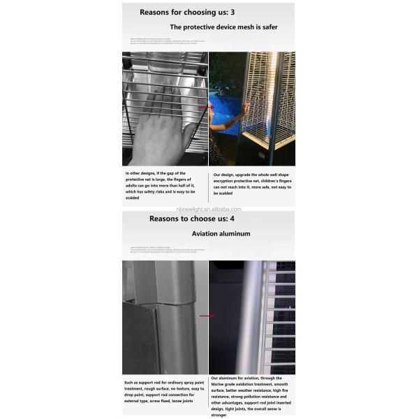 Style Glass Tube Outdoor Gas Heater with Stainless Steel Construction and Propane Fuel