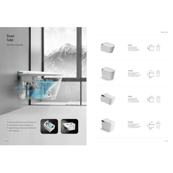 Built In Smart Toilet Bidet Elongated with Heated Seat Automatic Flush Dryer Night Light