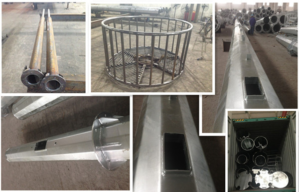 Microwave Telecommunication electric service pole , Hot Roll Steel Q420 wireless communication towers