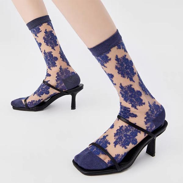 Custom Summer Wear Fashionable Crystal Socks Women'S Glass Silk Tide Socks