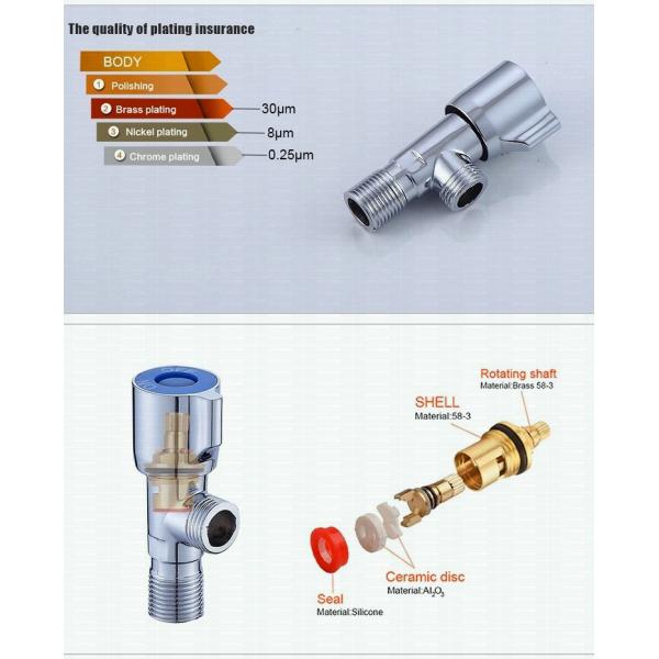 Luxury Bathroom Accessories Wall Mounted Lead Free Gold Polish Brass Water Angle Valve With G1/2" Thread