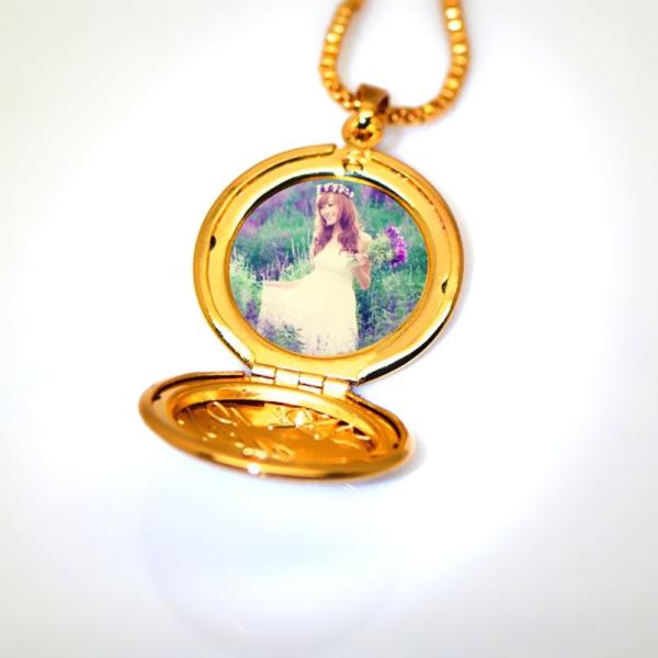 Locket Pendants jewelry New Vintage Little stars round Pendants jewelry 18k gold plating