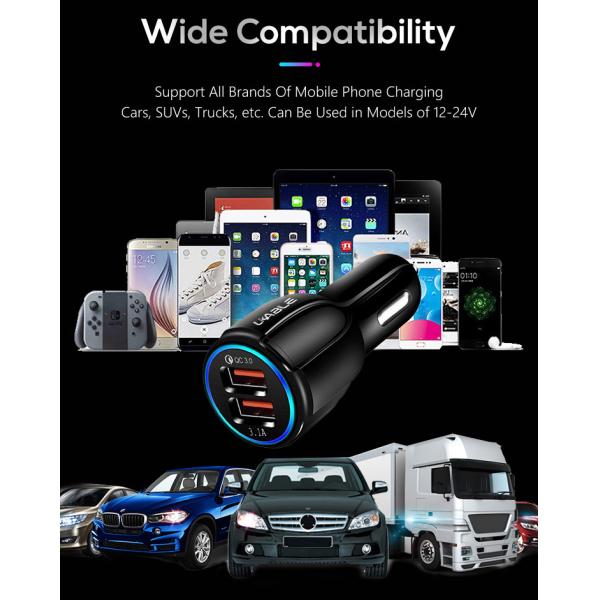 2 USB Ports 3Amp 24V Max Wall Charger QC 3.0 Power Adapter