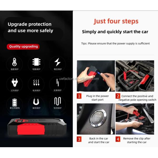 12v Portable Jump Starter For Rechargeable Batteries 28000mAh Multi-Function Power Bank With AC400V Rated Output Voltage