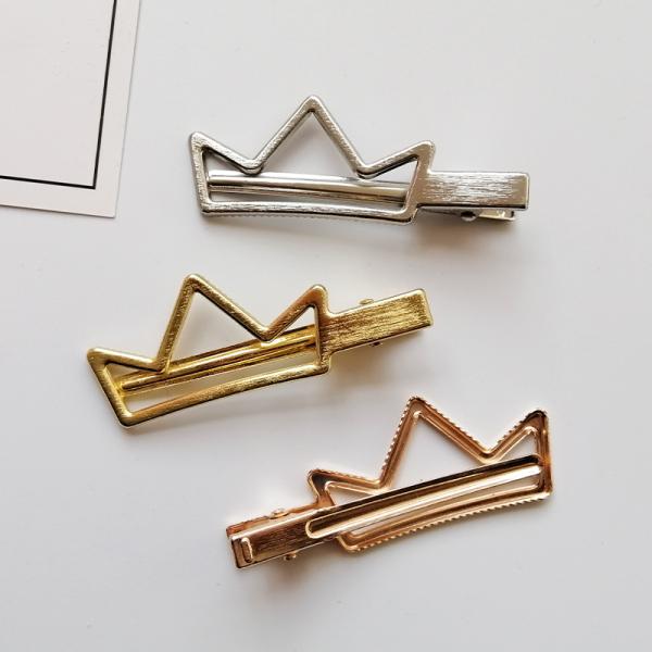 Metal Crown Hair Clip Pin Set Accessories Girl 7x2.5cm