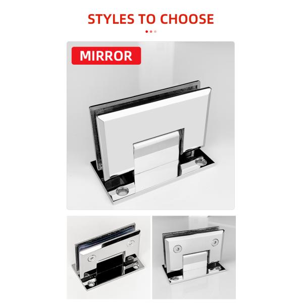 Hotel Bathroom H Type Stainless Steel Mirror Shower Glass Door Hinges 12mm Bevel Edge
