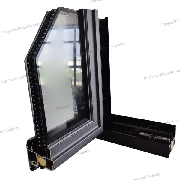 Sound Insulation Aluminum System Window With Polyamide Strips Super Toughened Material