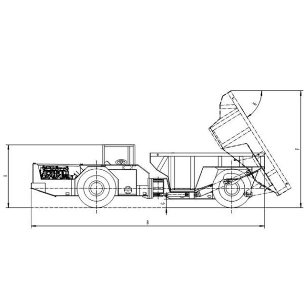 Width 2030mm PLC Control 15T Underground Dump Trucks