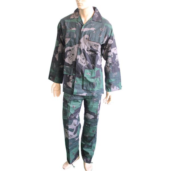 Polyester Cotton Philippine Police Security Uniform In Woodland Camou For Training