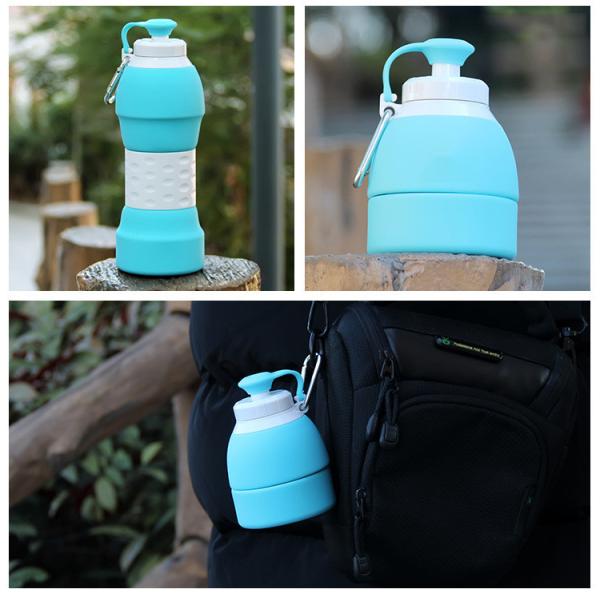 580ml Food Grade Silicone Collapsible Water Bottle 78x220mm