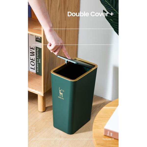 Customizable Multi-functional Rectangular Plastic Trash Can with 8L/12L Capacity for Kitchen