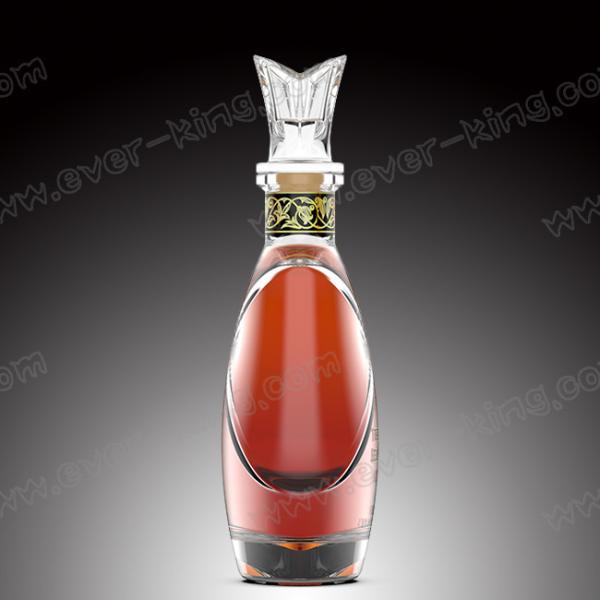 750ML New Design Tequila Glass Bottle With Glass Lid