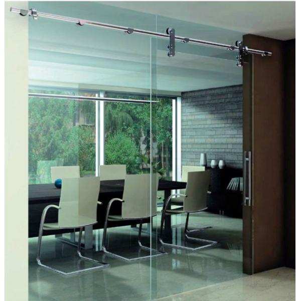 Corrosion Resistant Hotel Glass Barn Door Hardware Fitting with Zinc Alloy Material