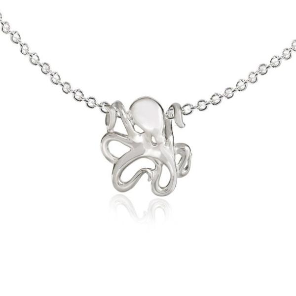 Miniature Octopus Necklaces for Women Sterling Silver- Octopus Jewelry for Women, Sea Life Jewelry, Octopus Gifts