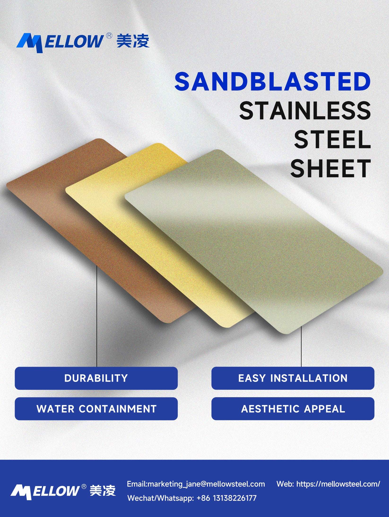 Sandblasted Champagne Gold Matte Stainless Steel Sheet 201 304 430