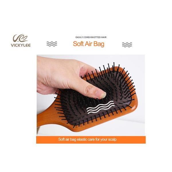 Oval Shape Wooden Handle 3 Inch Paddle Brush For Curly Hair