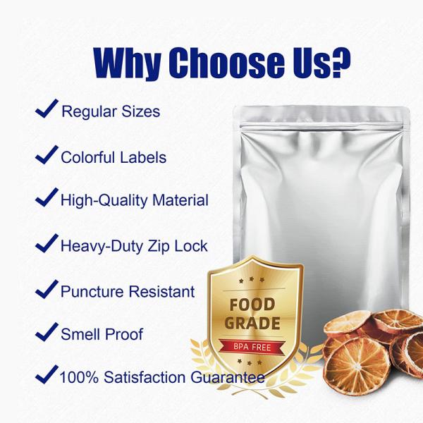 Food Grade Heat Seal Mylar Bags 5 Gallon Long Term Stand Up Pouch Packaging Ziplockk